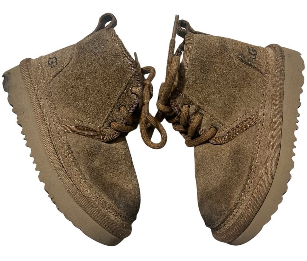 UGG Neumel II Toddler Size 7 Chestnut Zip Boots Suede Brown Lined Kids